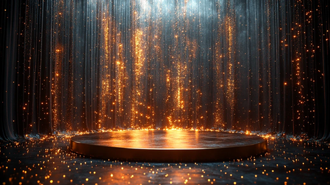 金色舞台与黑色幕布