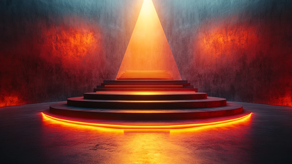 金属讲台与几何光影