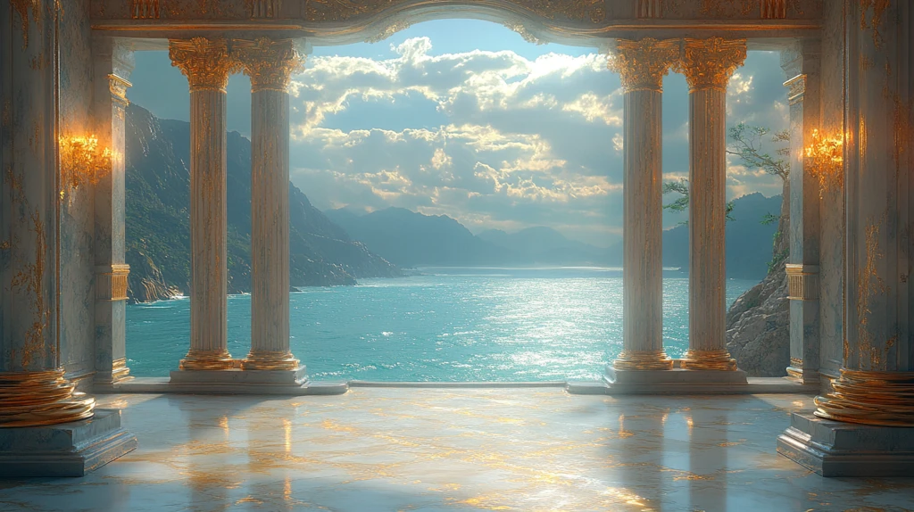 沙滩舞台上的镀金建筑