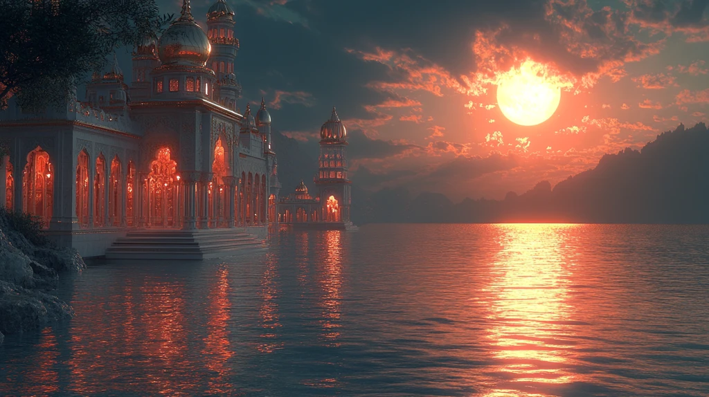 沙滩舞台上的镀金建筑