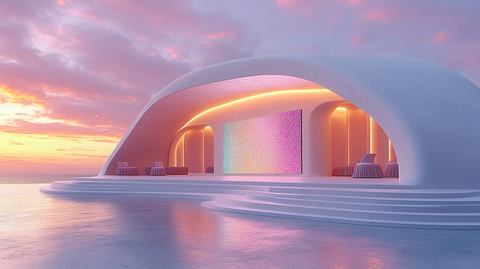 户外弧形舞台LED屏幕时尚秀