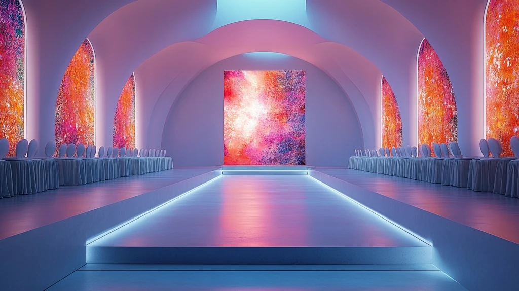 户外弧形舞台LED屏幕时尚秀