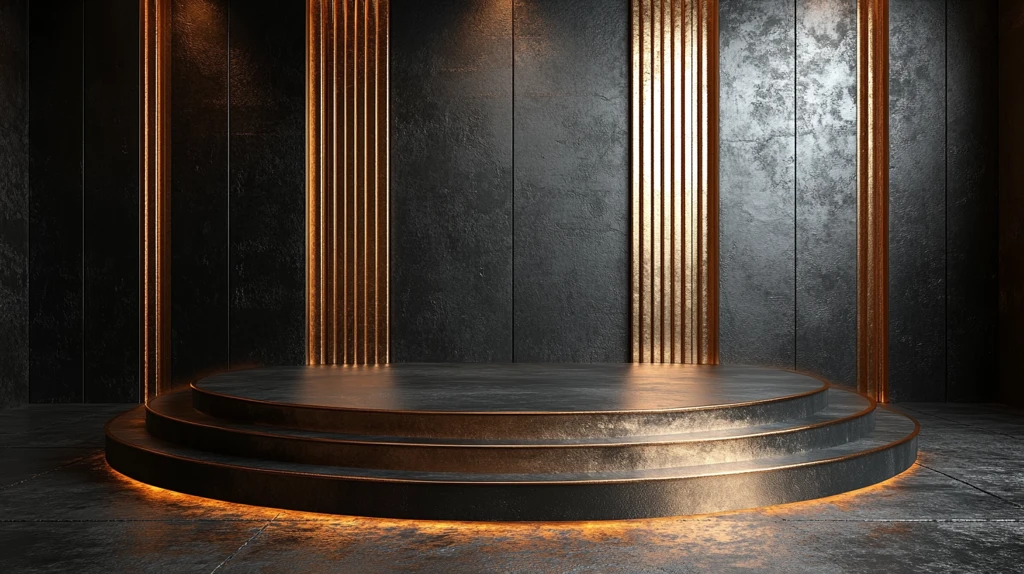 黑色金色舞台背景元素