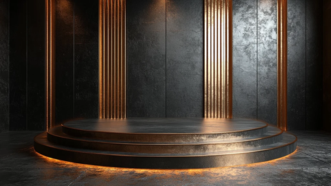 黑色金色舞台背景元素