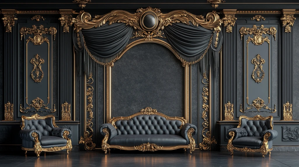 黑色金色舞台背景元素