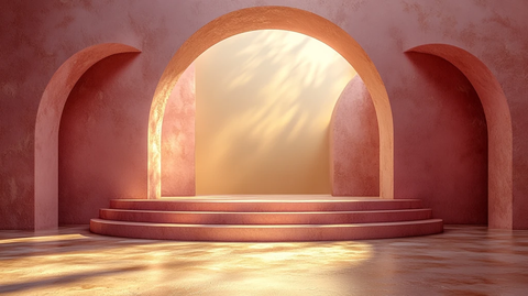 金色弧形舞台背景