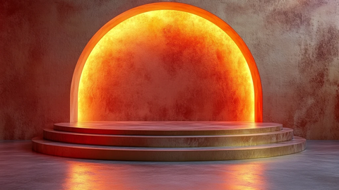 金色弧形舞台背景