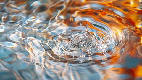 浅海鱼群穿梭水面