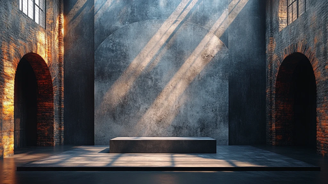 舞台上的灰色墙壁