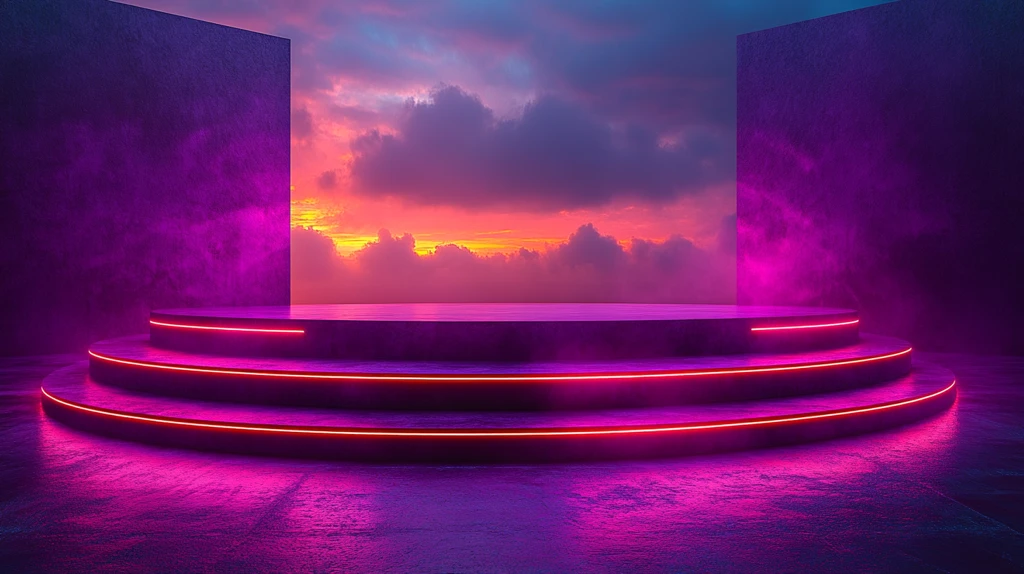 紫色圆形舞台