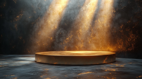 金色讲台与光影舞台