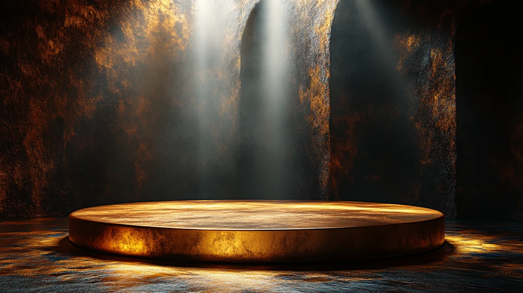 金色讲台与光影舞台