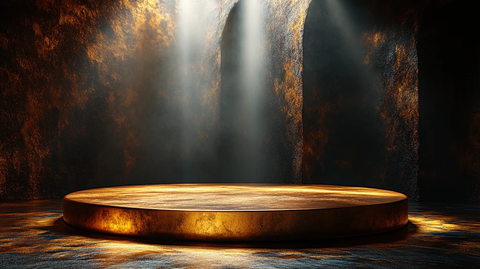 金色讲台与光影舞台