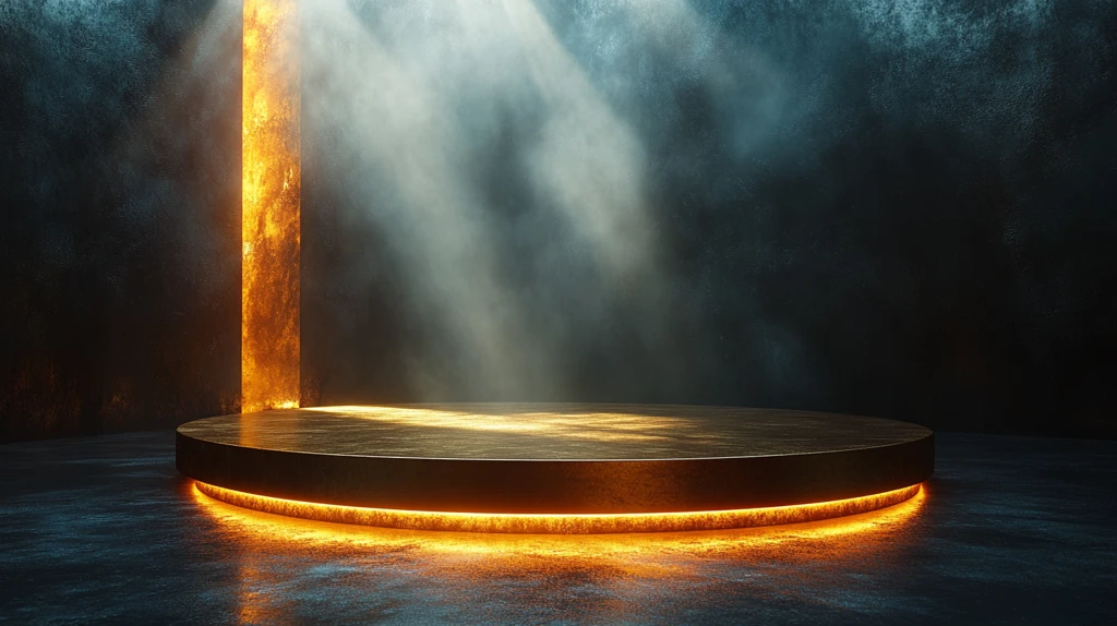 金色讲台与光影舞台