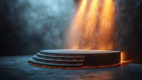 金色讲台与光影舞台