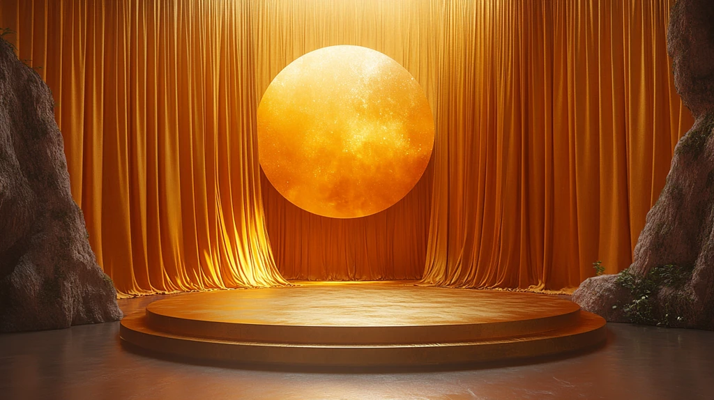 金幕布与金属栅栏展示台