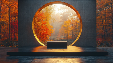 金色圆框与黑色屏幕