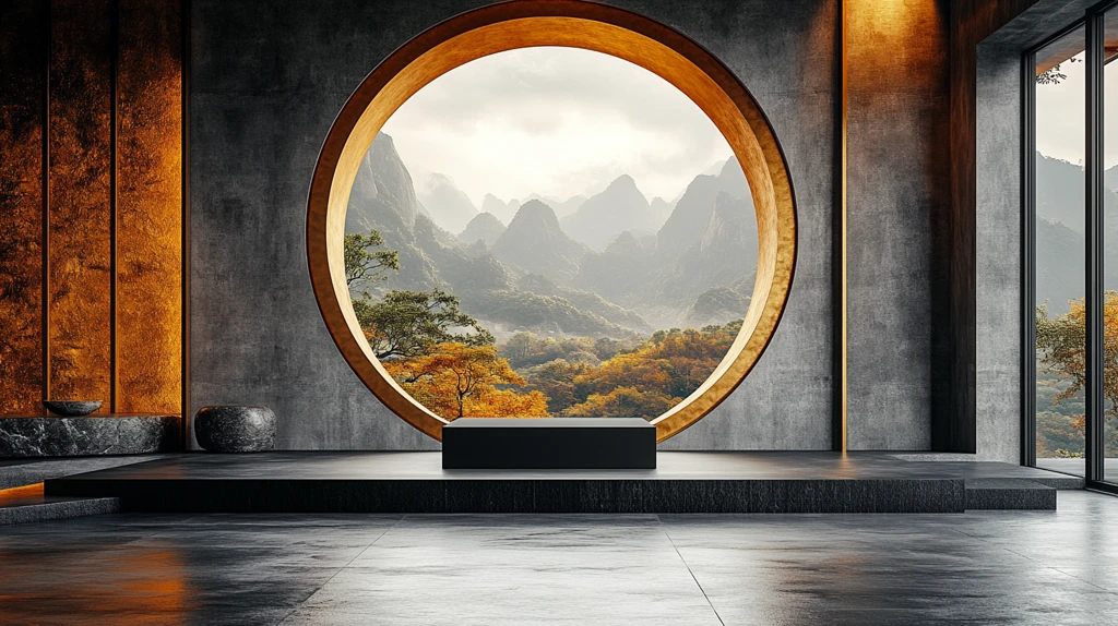 金色圆框与黑色屏幕