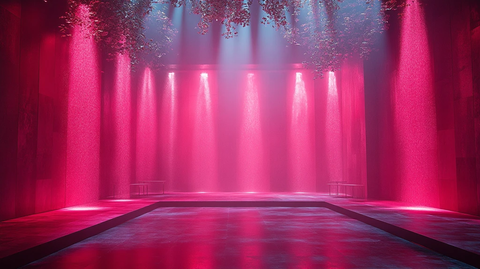舞台设计粉红灯光香水主题