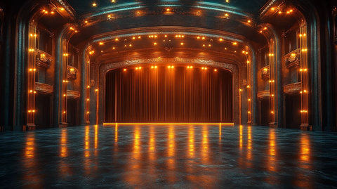 现代综艺舞台正面拍摄