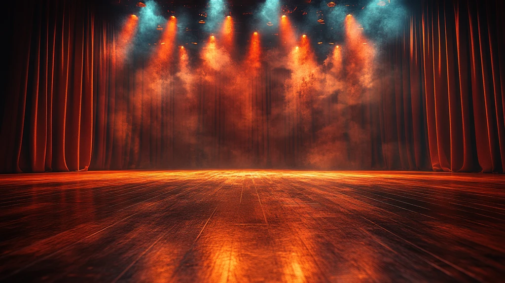 现代综艺舞台正面拍摄