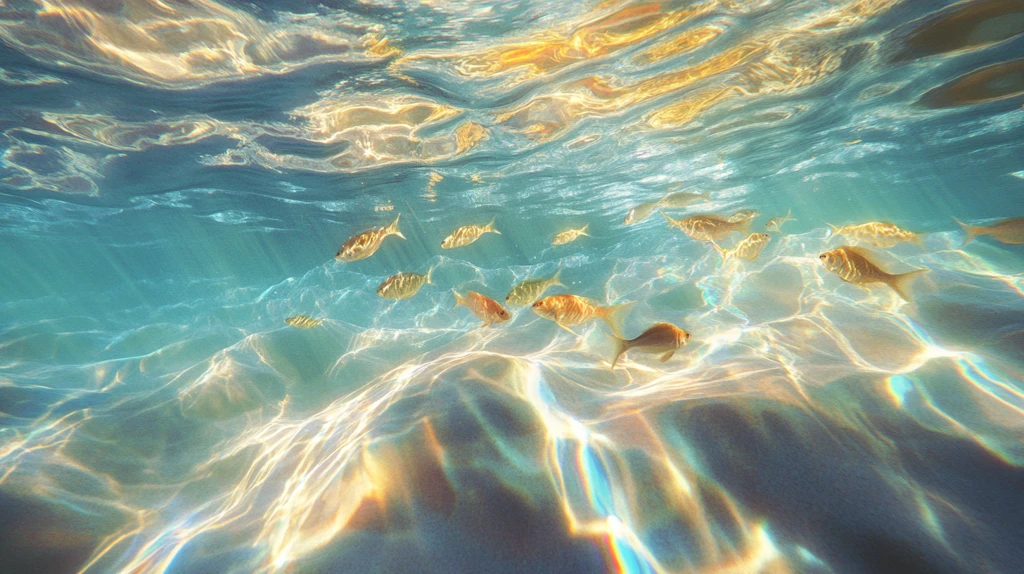 鱼群穿梭水底景
