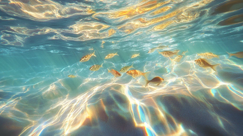 鱼群穿梭水底景