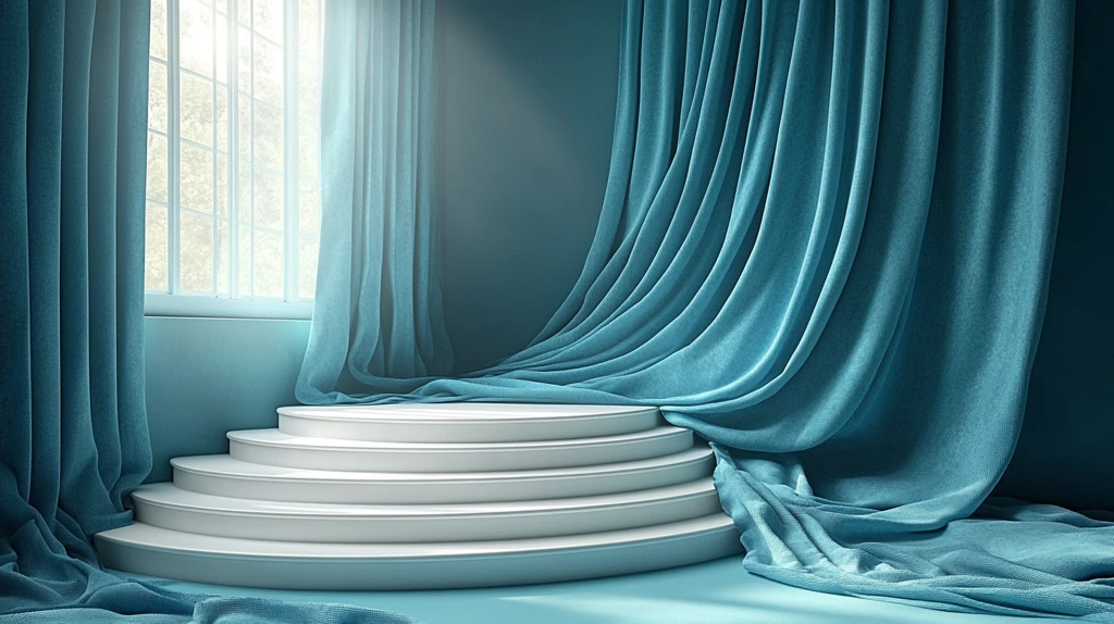 白色讲台与深绿背景