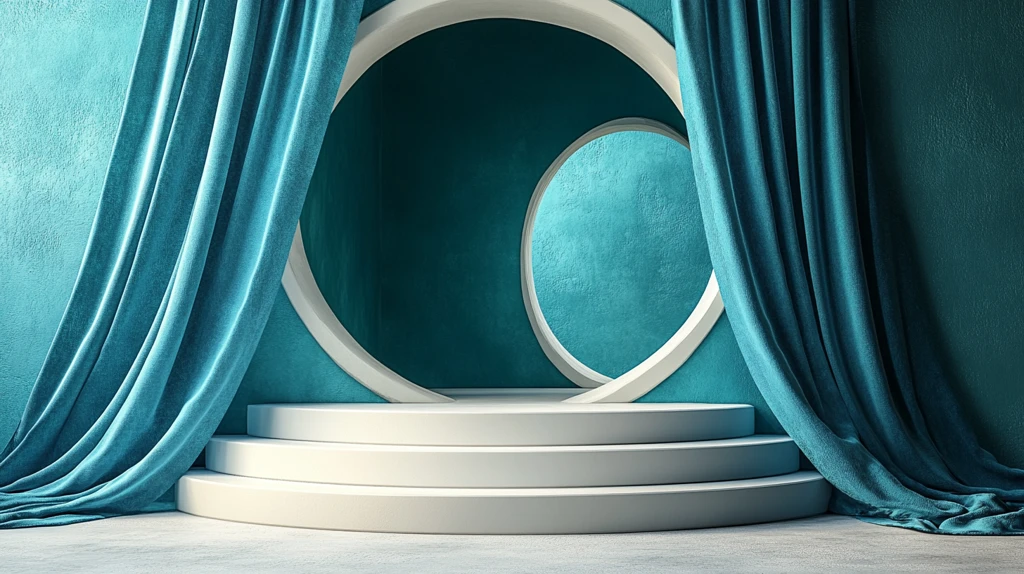 白色讲台与深绿背景