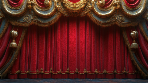红色天鹅绒歌剧幕布