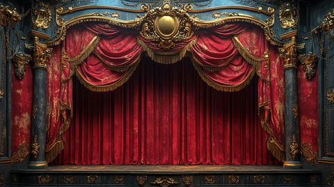 红色天鹅绒歌剧幕布
