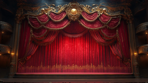 红色天鹅绒歌剧幕布