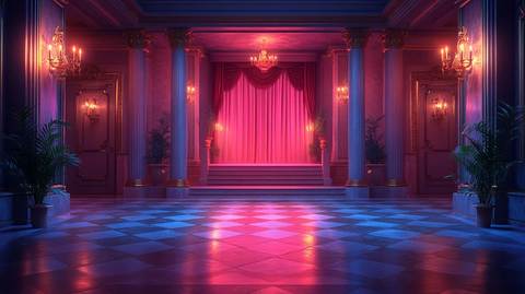 迪士尼风格卡通舞台背景