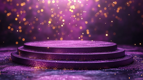 紫色舞台金色灯光