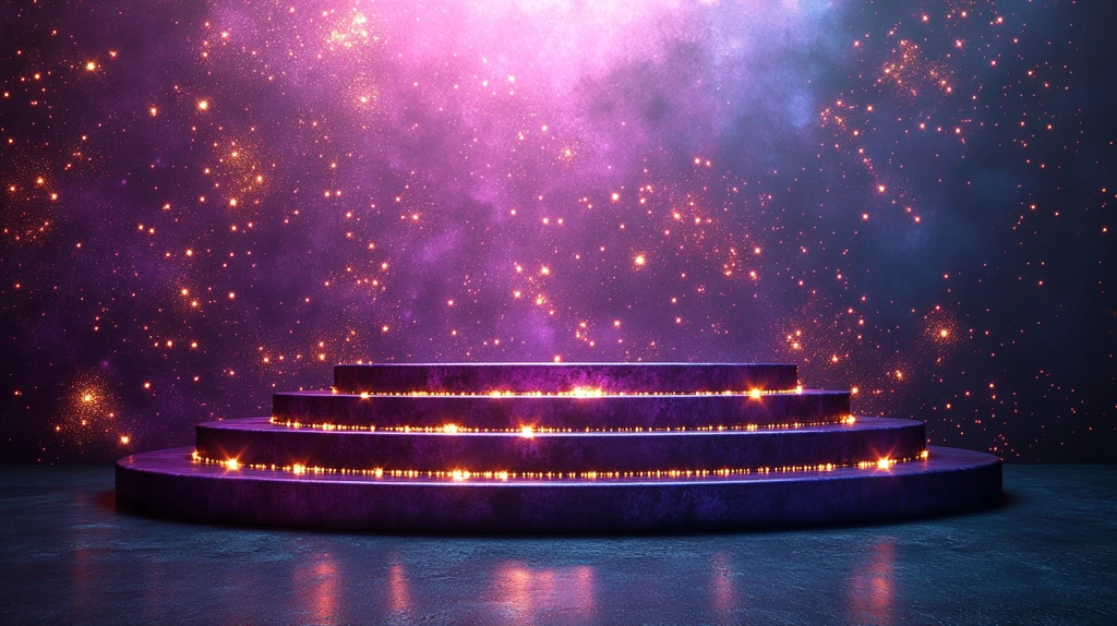 紫色舞台金色灯光