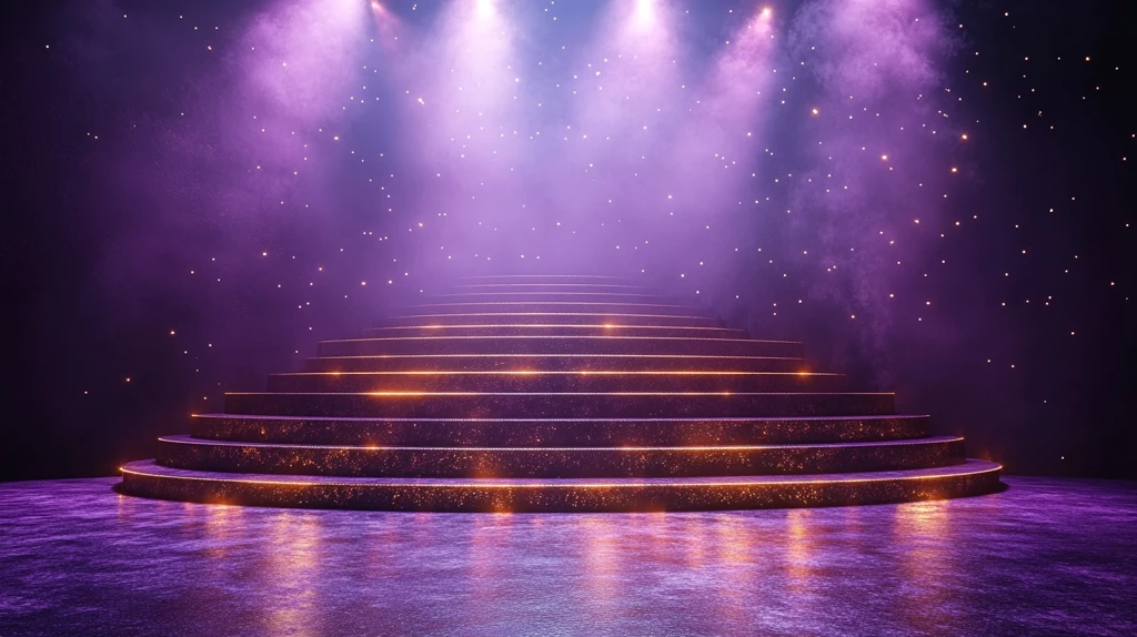 紫色舞台金色灯光