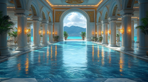 赌场背景与蓝色灯光