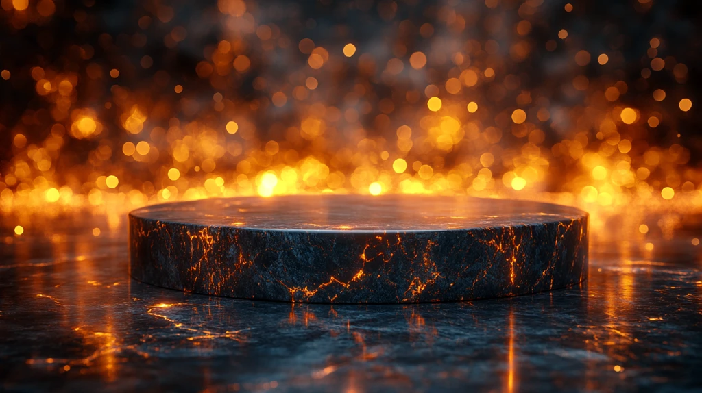 暖金渐变背景与简约底座