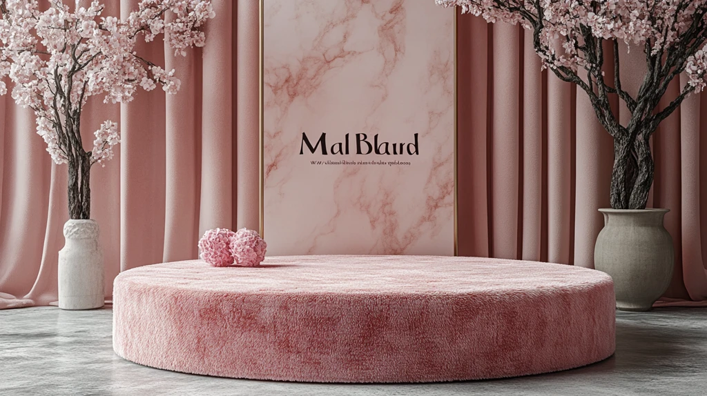 现代讲台粉色毛毯纹理