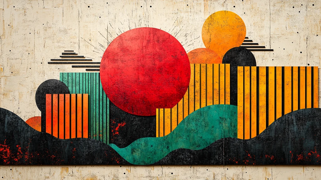 抽象条纹与有机图案