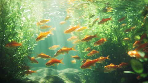 鱼群穿梭水草间