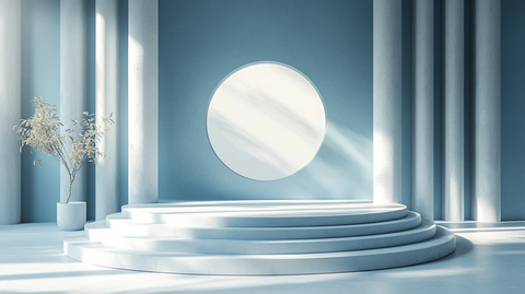 圆形讲台与光影