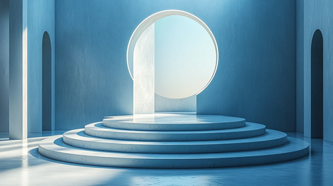 圆形讲台与光影