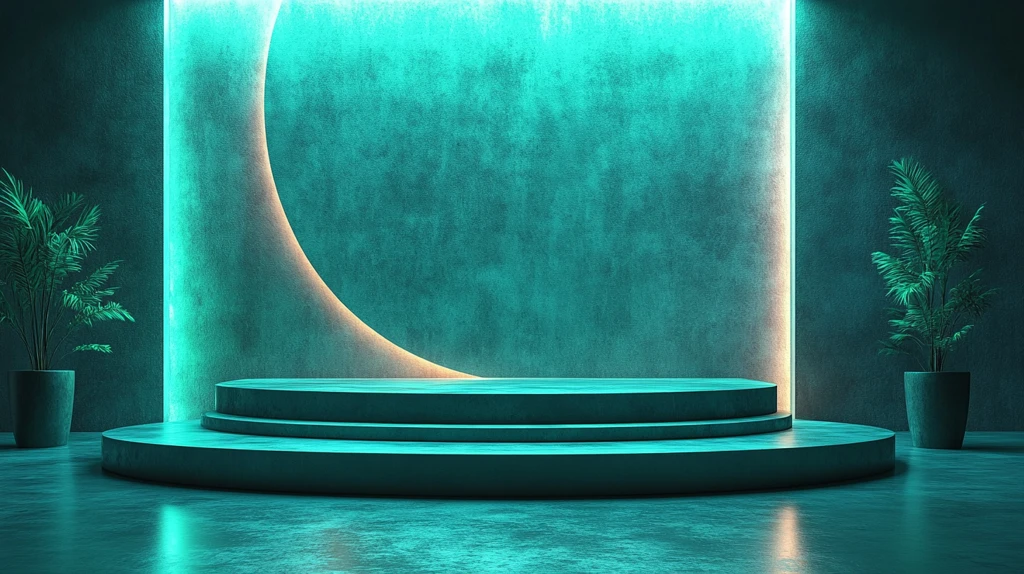 绿色灯光下的演讲台