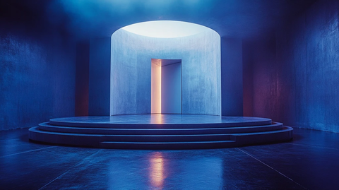 舞台白墙门后光