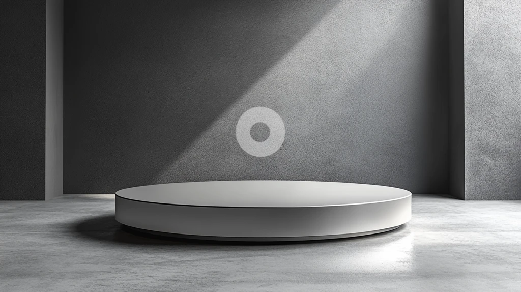 银色领奖台与灰色背景