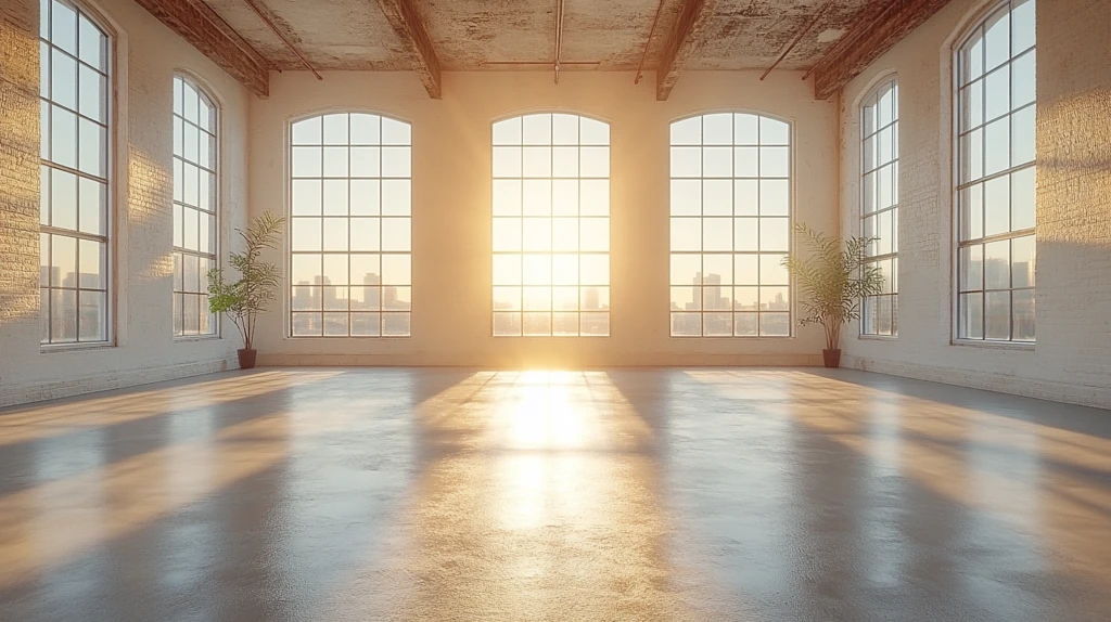 白色室内空置工作室背景