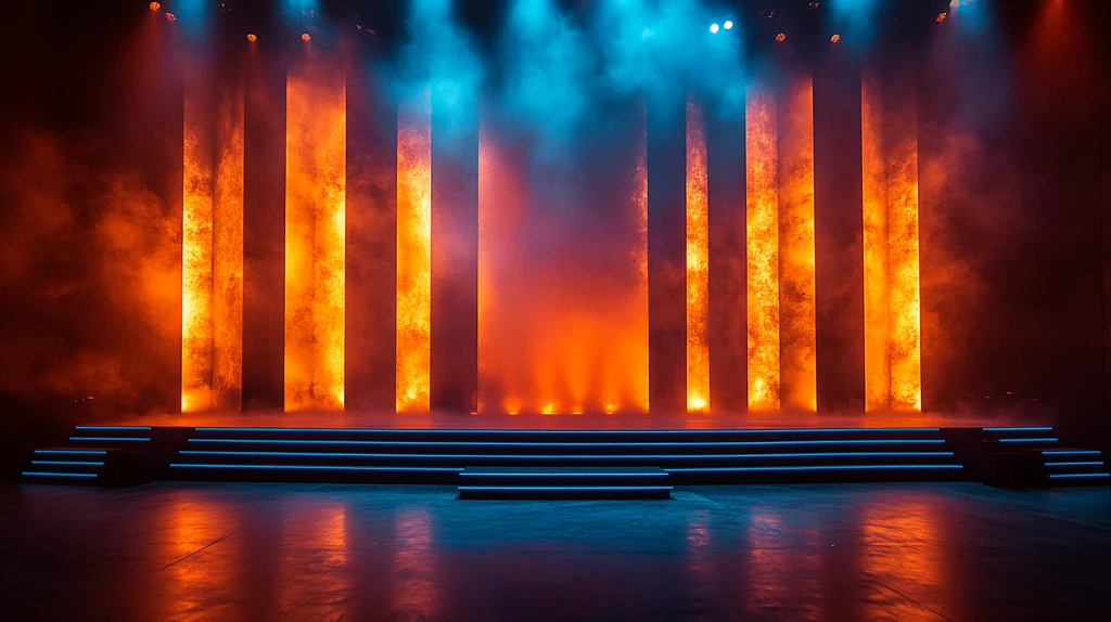 16x9舞台屏幕与蓝色LED灯条