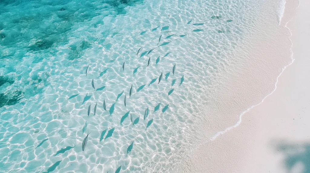 海底鱼群俯视图