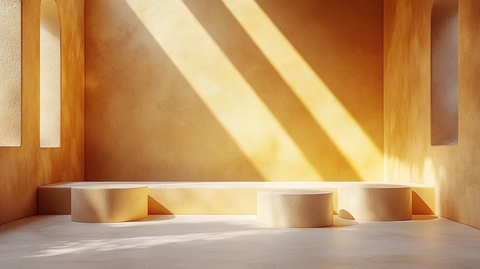 黄色矩形平台背景